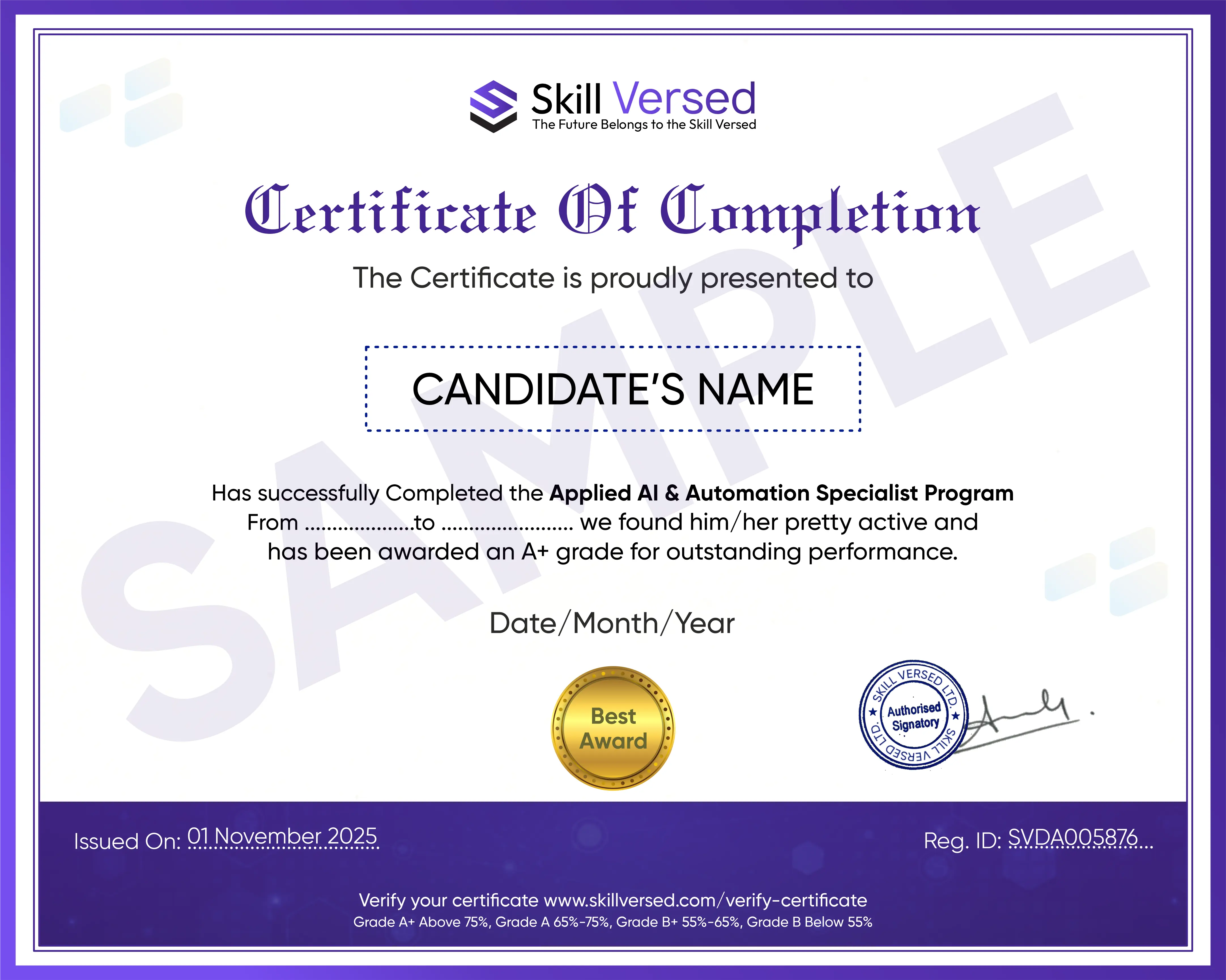 Certificate of Completion